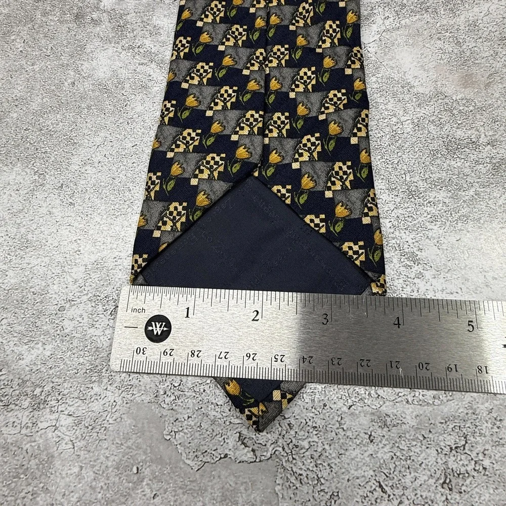 Ermenegildo Zegna Silk Tie Mens One Size Blue Floral Made‎ In Italy Necktie